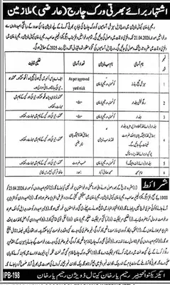 Newspaper clipping: Work Charge Jobs in Rahim Yar Khan Canal Division, Jang, 16 Apr 2026