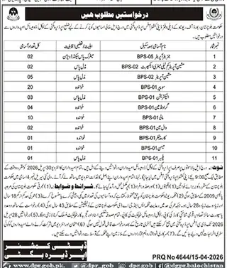 Newspaper clipping: Jobs at Deputy Commissioner Office Dera Bugti, Jang, 16 Apr 2026