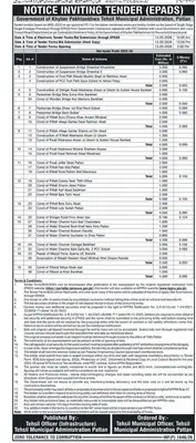 Newspaper clipping: Tender Notice for Works - TMA Pattan, Khyber Pakhtunkhwa, Nawa-i-Waqt, 16 Apr 2026