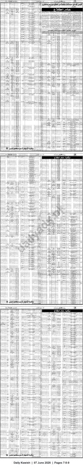 Newspaper clipping: Office of the Assistant Commissioner, Taluka Mirpur Sakro — General Public Notice, Daily Kawish, 07 Jun 2026