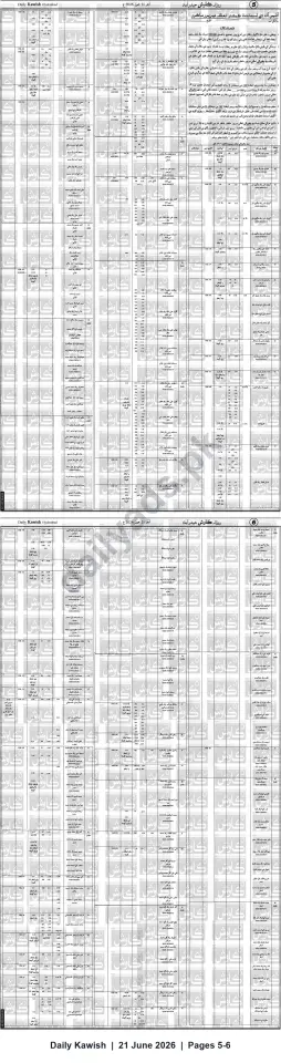 Newspaper clipping: Assistant Commissioner, Sakro announces proposed correction/attestation of land revenue records under the Land Revenue Act, 1957 (Mirpur Sakro), Daily Kawish, 21 Jun 2026
