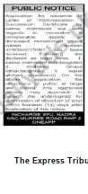 Newspaper clipping: Public Notice from Incharge SPL, Hadra, The Express Tribune, 14 Jul 2026