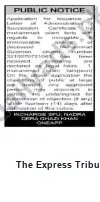Newspaper clipping: Public Notice — SPU NADMA, Dera Ghazi Khan, The Express Tribune, 14 Jul 2026