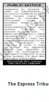 Newspaper clipping: Public Notice: Objection Regarding NRC HULTAN CHEAPP, The Express Tribune, 14 Jul 2026