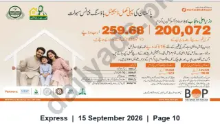 Newspaper clipping: Punjab Digital Housing Finance — Subsidized Home Loans (Chief Minister’s Program, Bank of Punjab), Express, 15 Sep 2026