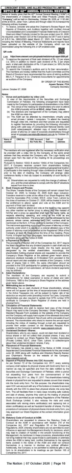 Newspaper clipping: Crescent Steel & Allied Products Ltd — Notice of 42nd Annual General Meeting (Lahore), The Nation, 07 Oct 2026